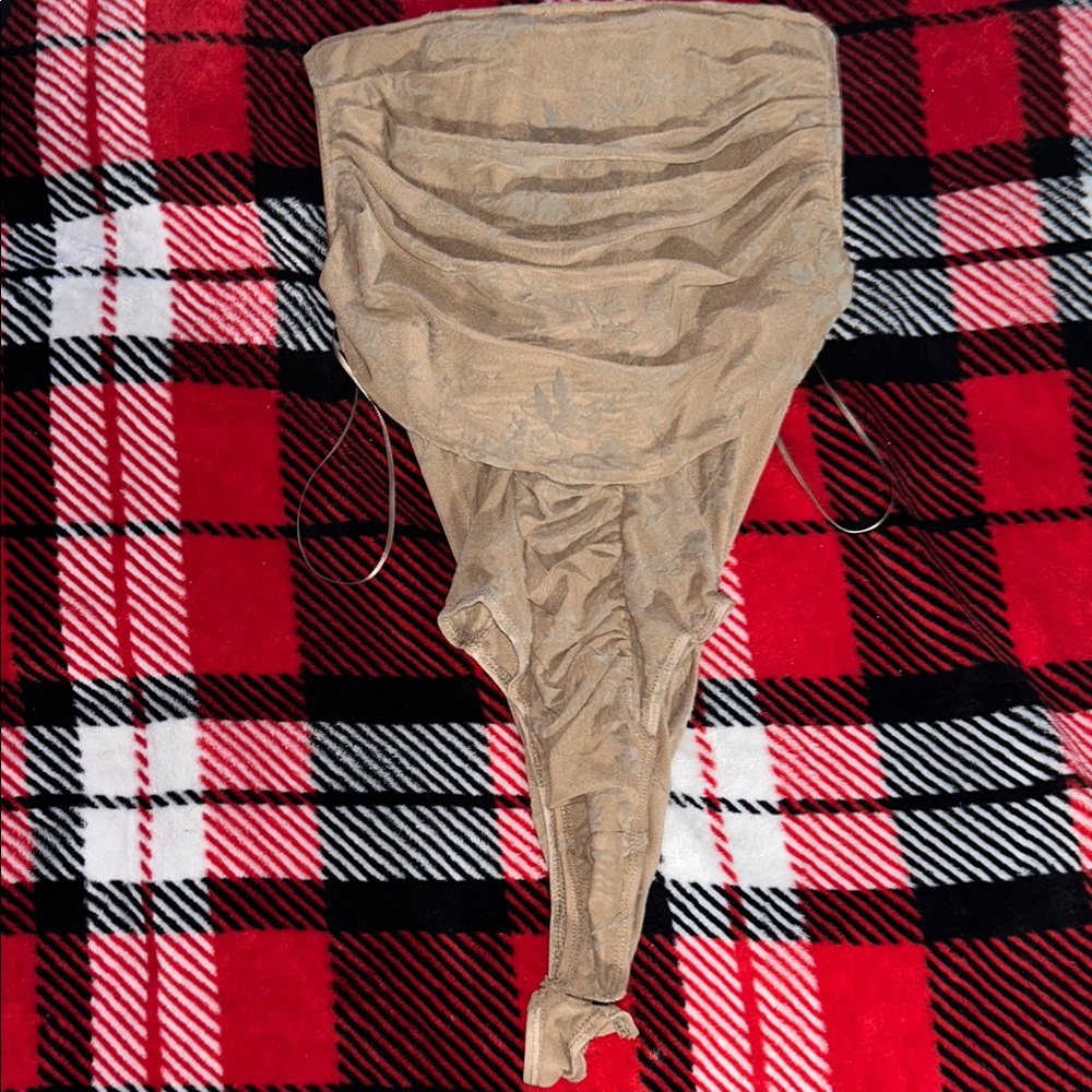 Tan Ruched Bodysuit